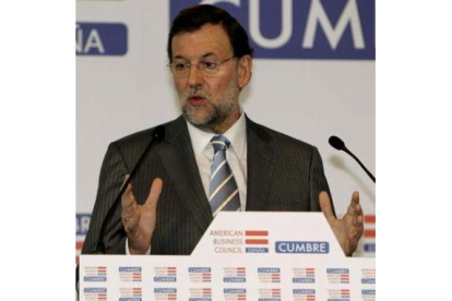 Mariano Rajoy durante la conferencia que pronunció ayer.