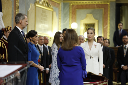 La princesa Leonor jura la Constitución.  EFE/ CHEMA MOYA