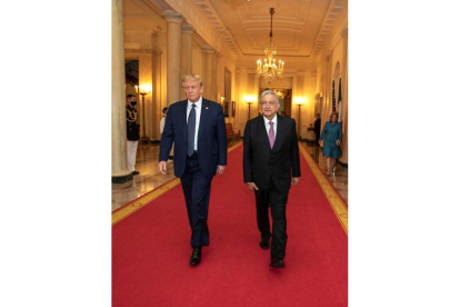 Donal Trump con Andrés Manuel López Obrador. PRESIDENCIA DE MÉXICO