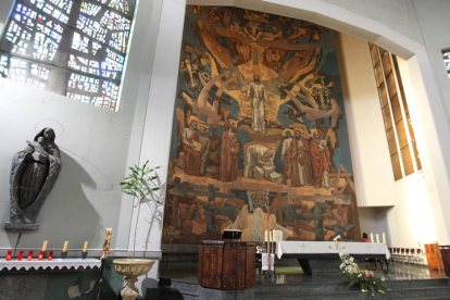 El mural de Vela Zanetti en la iglesia de Jesús Divino Obrero. SECUNDINO PÉREZ