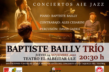 Cartel del concierto de Baptiste Bailly Trío. DL