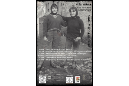 Cartel de la celebración de Santa Barbara: 'La mujer y la mina'