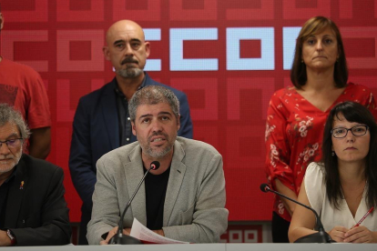 El secretario general de CCOO, Unai Sordo, preside una comisión ejecutiva del sindicato