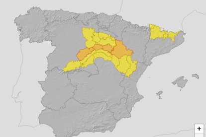 Mapa de nevadas en España. AEMET
