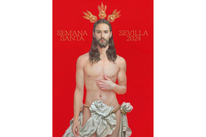 Cartel de la Semana Santa de Sevilla 2024, obra del artista sevillano Salustiano, que se inspiró en la cara de su hijo para realizar este característico Cristo resucitado. DL