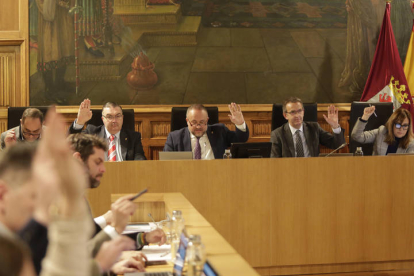 Un momento del Pleno celebrado esta mañana en la Diputación de León.