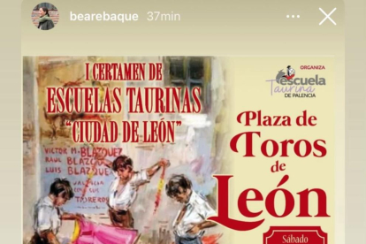 Cartel del Certamen de Escuelas Taurinas Ciudad de León.