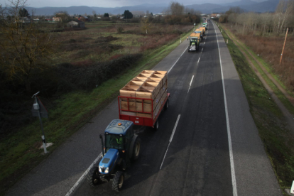 Los tractores marchan hacia Ponferrada.