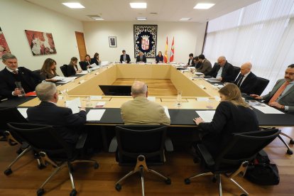 Junta de portavoces en las Cortes de Castilla y León, este jueves.