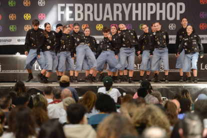 Ensayos y público durante la intensa segunda jornada del February Hip Hop que tuvo lugar en el Palacio de Exposiciones de León