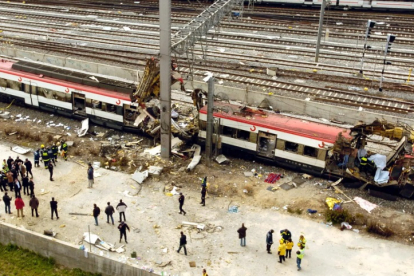 Estado en el que quedaron los trenes tras los ataques terroristas del 11M.
