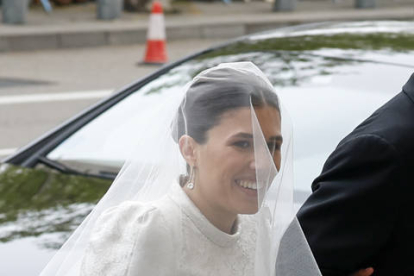 Teresa Urquijo llega este sábado a la iglesia de San Francisco de Borja de Madrid para contraer matrimonio con el alcalde de Madrid, José Luis Martínez-Almeida.