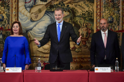 El rey Felipe VI interviene en la inauguración de la Conferencia de Presidentes de Parlamentos Europeos en Palma. EFE/MIQUEL A. BORRÀS