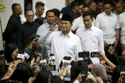 Prabowo Subianto tras la ceremonia en Yakarta para ser proclamado vencedor de las elecciones presidenciales de febrero. EFE/EPA/BAGUS INDAHONO