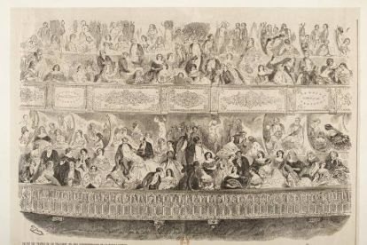 Dibujo de Gustave Doré del interior del teatro donde se interpretó por primera vez la ópera