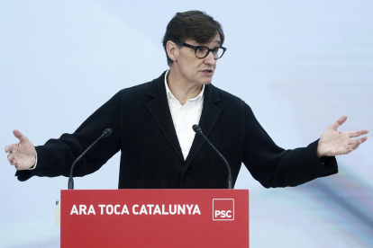 Imagen de archivo del primer secretario del PSC y candidato a la presidencia de la Generalitat, Salvador Illa. EFE/ Andreu Dalmau