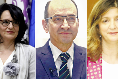 Los tres candidatos al rectorado de la ULE. DL