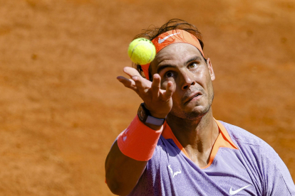 El español Rafael Nadal, durante su participación en el Masters 1000 de Roma.EFE/FABIO FRUSTACI