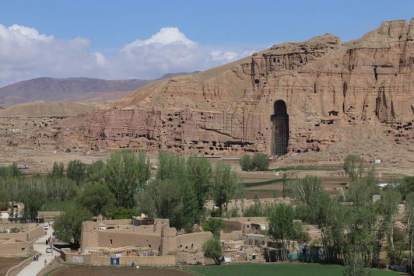 Imagen de las ruinas de Bamiyán donde ha tenido lugar el tiroteo