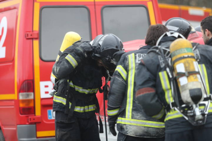 Imagen de archivo de los bomberos de Ponferrada en un simulacro