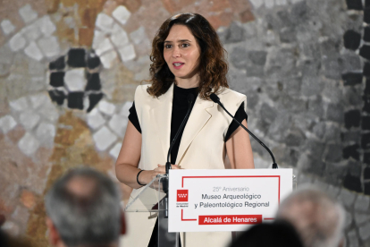 La presidenta de la Comunidad de Madrid, Isabel Díaz Ayuso, el pasado vienes en Alcalá de Henares. EFE/ Fernando Villar