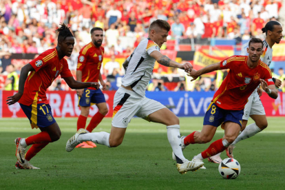 Encuentro de cuartos de final de la Eurocopa entre España y Alemania.