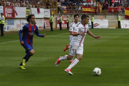 Cucurella, durante el partido en el Reino contra la Cultural en el que los leoneses lograron el ascenso a Segunda División en 2017.