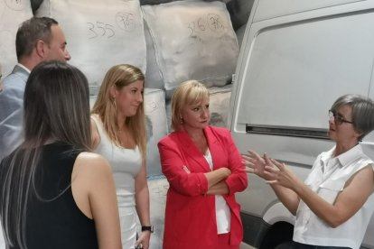 La consejera de Industria, Comercio y Empleo, Leticia García, ha visitado esta mañana las instalaciones de 'Arco Iris Prolava'