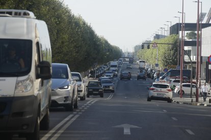 Atasco del tráfico en León