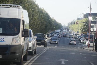 Atasco del tráfico en León