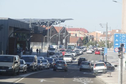 Atasco del tráfico en León