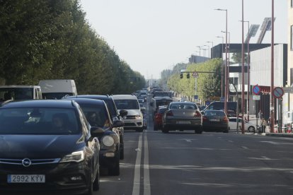 Atasco del tráfico en León