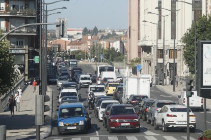 Atasco del tráfico en León