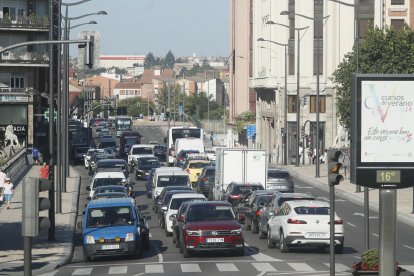 Atasco del tráfico en León