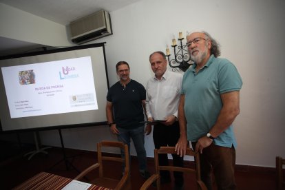 Juanjo Santano, Javier Callado y Rogelio Blanco, en el Hotel El Temple de Ponferrada