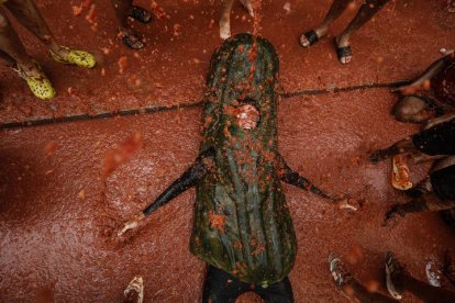 La localidad valenciana de Buñol celebra su mundialmente conocida Tomatina, una tradicional 