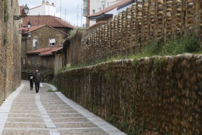 Paseo peatonal de las Cercas desde San Francisco con adarve y almenas.