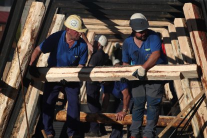 Participantes en el Concurso Nacional de Entibadores de Bembibre.