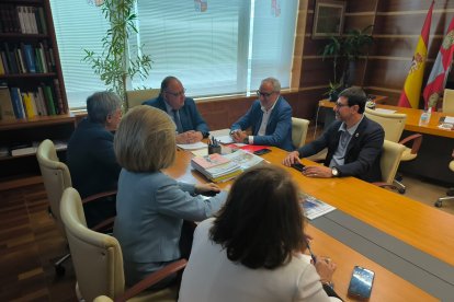 Reunión del consejero de Sanidad y el presidente del Consejo Comarcal de El Bierzo, en Valladolid.