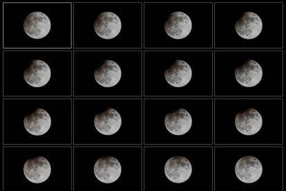 Fotografías de las fases del eclipse parcial de luna en Caracas (Venezuela).