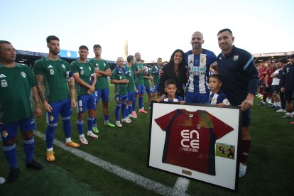 Imagen del partido homenaje al jugador blanquiazul.