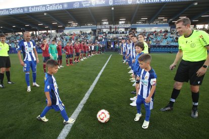 Imagen del partido homenaje al jugador blanquiazul.