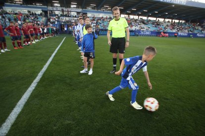 Imagen del partido homenaje al jugador blanquiazul.