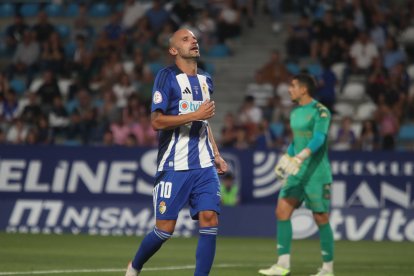 Imagen del partido homenaje al jugador blanquiazul.