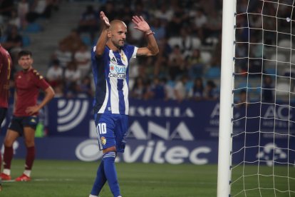 Imagen del partido homenaje al jugador blanquiazul.