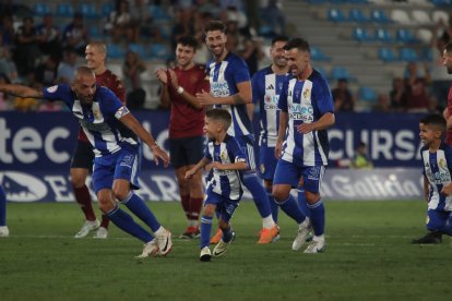 Imagen del partido homenaje al jugador blanquiazul.