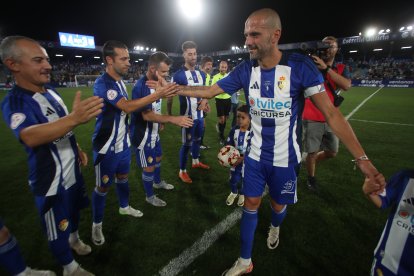 Imagen del partido homenaje al jugador blanquiazul.