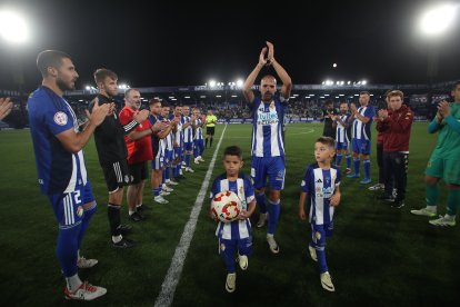 Imagen del partido homenaje al jugador blanquiazul.