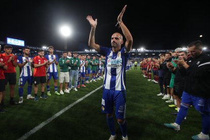 Imagen del partido homenaje al jugador blanquiazul.