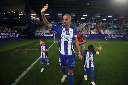 Imagen del partido homenaje al jugador blanquiazul.